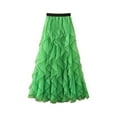 thumbnail image 1 of Daznico Women's Summer High-Waisted Fairy Ruffle Skirt, Mid to Long Wavy Mesh Half Skirt, Flowing and Lightweight,Size One Size, 1 of 3