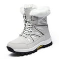 thumbnail image 1 of Daznico Women's Thermal Snow Boots Winter Warm Lace Up Non- Comfortable Solid Color Thickened Insulated Outdoor Boots,Size:7.5, 1 of 10