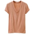 thumbnail image 1 of Daznico Women's V Neck Short Sleeve T Shirt Casual Summer Slim Fit Tops,6XL, 1 of 2
