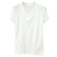 thumbnail image 1 of Daznico Women's V Neck Short Sleeve T Shirt Casual Summer Slim Fit Tops,L, 1 of 2