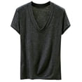 thumbnail image 1 of Daznico Women's V Neck Short Sleeve T Shirt Casual Summer Slim Fit Tops,XXL, 1 of 2