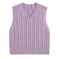 thumbnail image 1 of Daznico Women's V-Neck Sleeveless Sweater Vest Knit Pullover Lined Warm Layering Top for Casual Outfit,Size:M, 1 of 2