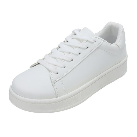 Daznico Women's Wide Width Walking Shoes - Breathable Mesh Lace-Up Sneakers with Cushioned Sole for Casual & Outdoor,Color:White,Size:6