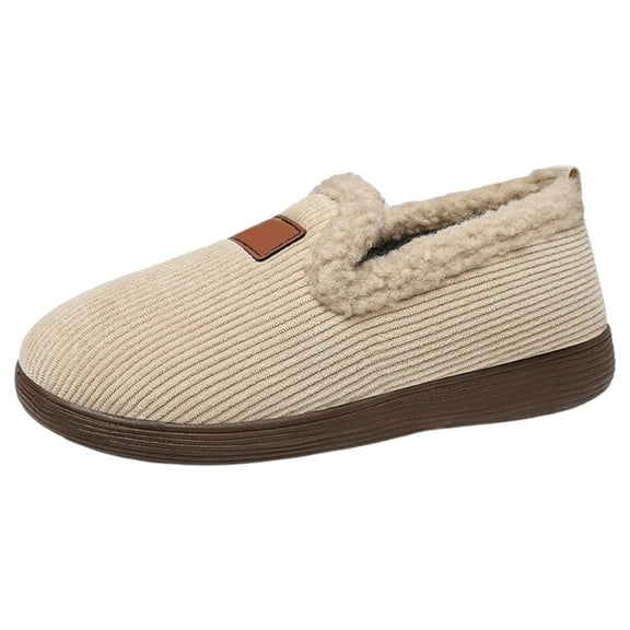 Daznico Women's Winter Slippers Plush -Lined House Shoes Non- Warm Comfortable for Home Indoor Outdoor,Color:Beige,Size:7