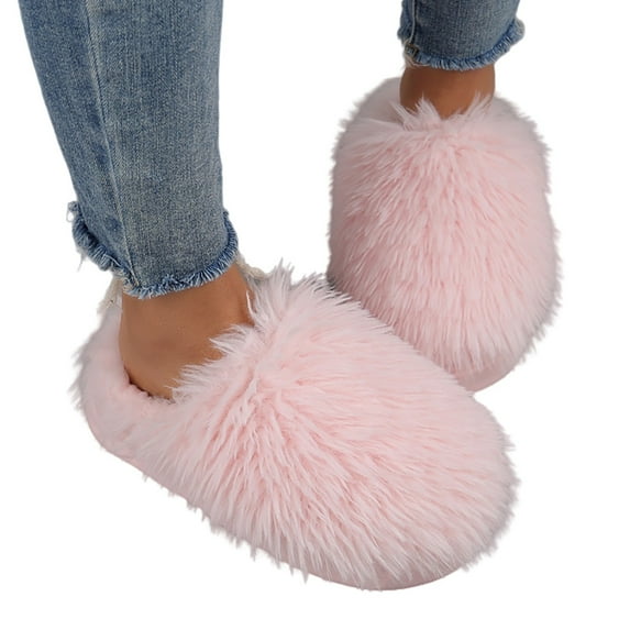 Daznico Women's Winter Slippers Plush -Lined Indoor/Outdoor House Shoes Non- Warm Comfortable for Home,Color:Light Pink,Size:45
