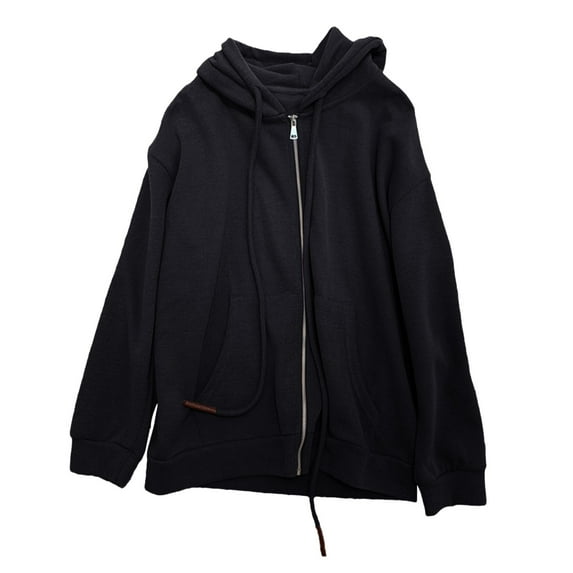 Daznico Women's Zip-Up Hoodie Long Sleeve Casual Pullover with Drawstring & Pockets,Zip Up Hoodie Women,Zip Up Sweatshirt Women,Color: Black Size: M