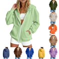 thumbnail image 1 of Daznico Women's Zip Up Hoodie Sweatshirt Relaxed Fit with Pockets for Comfort,L, 1 of 7