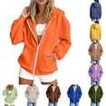 thumbnail image 1 of Daznico Women's Zip Up Hoodie Sweatshirt Relaxed Fit with Pockets for Comfort,XXL, 1 of 7
