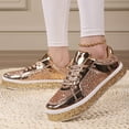 thumbnail image 1 of Daznico Womens Comfort Sneakers,Women's Leather Platform Casual Shoes Bright Top Low Top Lace Up Sneakers,Women's Glitter Tennis Sneakers,Size 8.5, 1 of 7