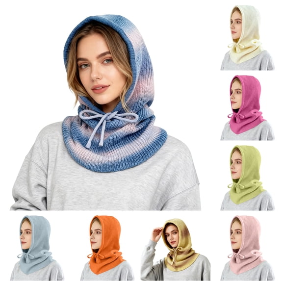 Drawstrigns Daznico Womens Integrated Hood Gaiter with Drawstrings Balaclava Face ...