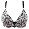 Daznico Womens Leopard Print Plunge Underwire Bra Soft Stretchy Fabric ...