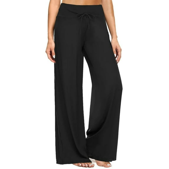 Daznico Womens Pants,Women's Casual Pants High Waisted A Line Wide Leg Pants for Daily Wear Yoga Comfortable Stretchy Soft Breathable Trousers,Womens Trousers,Size:S