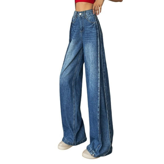 Daznico Womens Pants,Women's Casual Pants High Waisted Wide Leg Cropped Trousers Comfortable Everyday Wear Soft Stretchy Fabric Versatile,Womens Trousers,Size:L