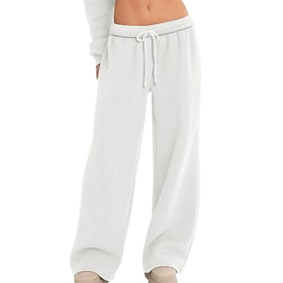 Daznico Womens Pants,Women's High Waisted Lined Jogger Pants Solid Color Drawstring Casual Sweatpants with Pockets Elastic Straight Leg Pants,Womens Trousers,Size:3XL