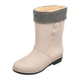 thumbnail image 1 of Daznico Womens Rain Boots Comfortable Lightweight Mid Calf Rain Boots Frosted Outdoor Rain Boots,Size 7.5, 1 of 4