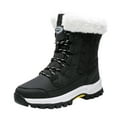 thumbnail image 1 of Daznico Womens Snow Boots Flat Waterproof Warm Lace Up Boots Plus Velvet Round Toe Women's Boots,Size 8, 1 of 4