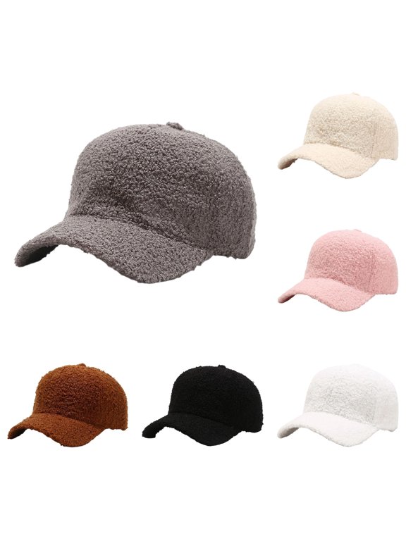 Womens Soft Teddy Texture Baseball Cap Easy Stretchy Fit for Everyday Errands Lightweight Comfort Essential