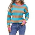 thumbnail image 1 of Daznico Womens Sweater,Women's Pullover Flower Long Sleeved Crew Neck Sweater-Khaki-L, 1 of 8
