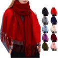 thumbnail image 1 of Daznico Womens Tassel Blanket Scarf, Soft Warm Solid Shawl Wrap for Winter Casual Daily Outdoor Cold Weather Fashion Accessory, 1 of 4