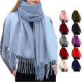thumbnail image 1 of Daznico Womens Tassel Blanket Scarf, Soft Warm Solid Shawl Wrap for Winter Casual Daily Outdoor Cold Weather Fashion Accessory, 1 of 4