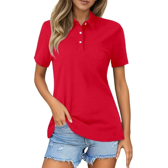 Daznico Womens Tops - Women's Casual Large Size Short-Sleeved T-Shirt - Shirts for Women,Color:Red,Size:5XL