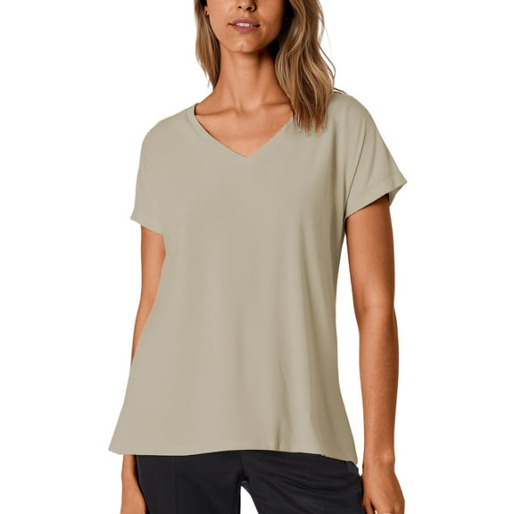 Daznico Womens Tops - Women's Casual Short Sleeve T Shirt Soft Breathable Blend Tee for Everyday Wear - Shirts for Women,Color:Khaki,Size:M
