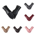 thumbnail image 1 of Daznico Womens Triple Button Cuff Faux Leather Touchscreen Gloves Fleece Lined Windproof Thermal Dress Hand Warmers for Driving Daily Outdoor Activities in Cold Weather, 1 of 9