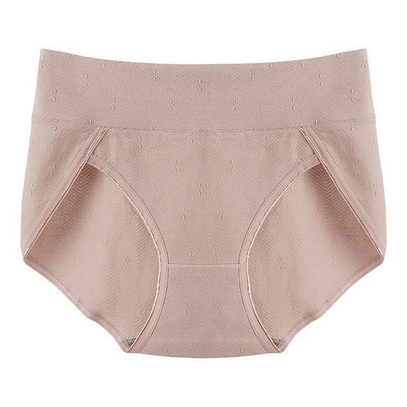 Daznico Womens Underwear - Breathable Women's Briefs Pure Cotton Crotch Belly Lift Belly Lift High Waist Plus Size Underwear - Panties for Women,Color:Beige,Size:4XL