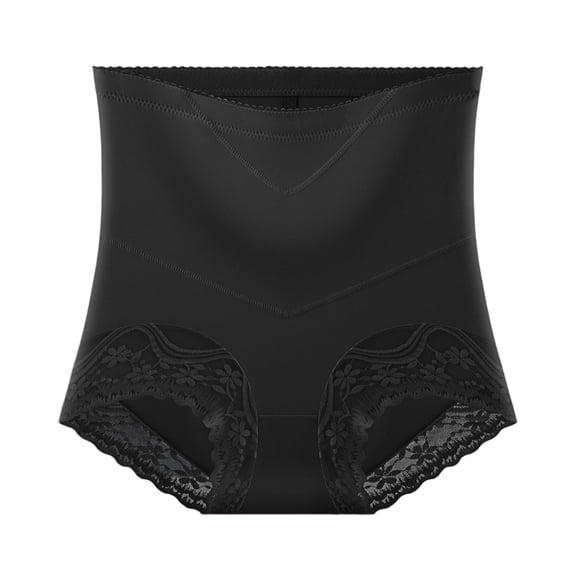 Daznico Womens Underwear - Ladies Tummy Tucking & Lifting Shaping Panties Lace Medium High Waist Breathable Panties - Panties for Women,Color:Black,Size:L