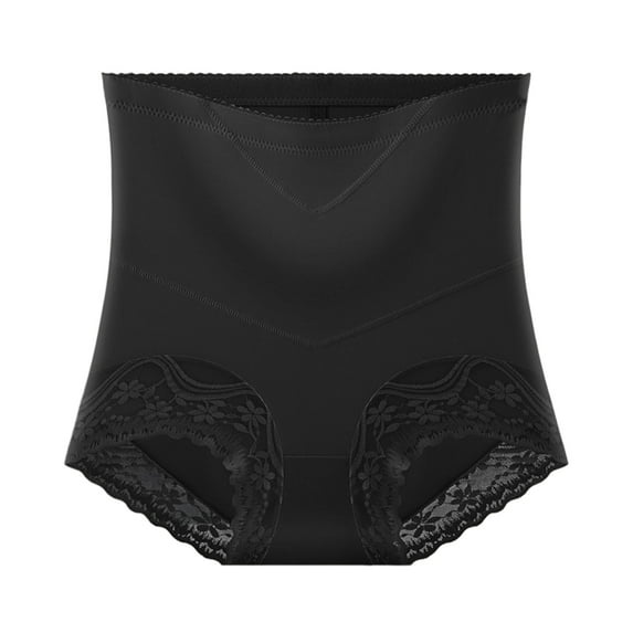 Daznico Womens Underwear - Ladies Tummy Tucking & Lifting Shaping Panties Lace Medium High Waist Breathable Panties - Panties for Women,Color:Black,Size:XXL