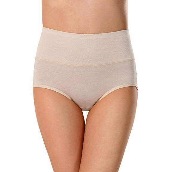 Daznico Womens Underwear - Women High Waist Abdomen Underwear Menstrual Fiber Menstrual Leakage Prevention Pants - Panties for Women,Color:Beige,Size:XL