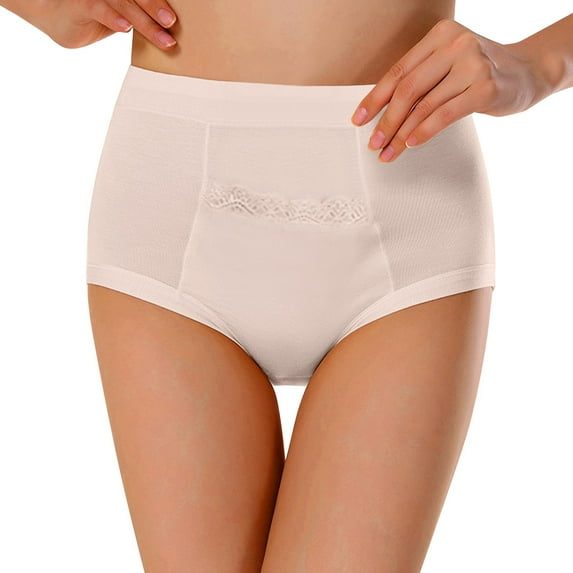 Daznico Womens Underwear - Women Menstrual Pocket Pocket High Waist Anti Leakage Pants - Panties for Women,Color:Khaki,Size:XXL