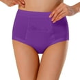 thumbnail image 1 of Daznico Womens Underwear - Women Menstrual Pocket Pocket High Waist Anti Leakage Pants - Panties for Women,Color:Purple,Size:3XL, 1 of 9