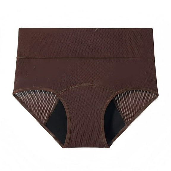 Daznico Womens Underwear - Women's Comfort Solid Color Leak Proof Menstrual Underwear - Panties for Women,Color:Brown,Size:S