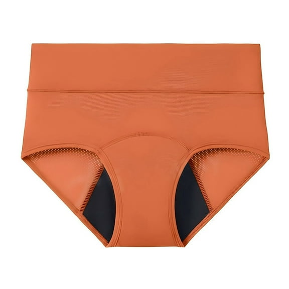 Daznico Womens Underwear - Women's Comfort Solid Color Leak Proof Menstrual Underwear - Panties for Women,Color:Orange,Size:S