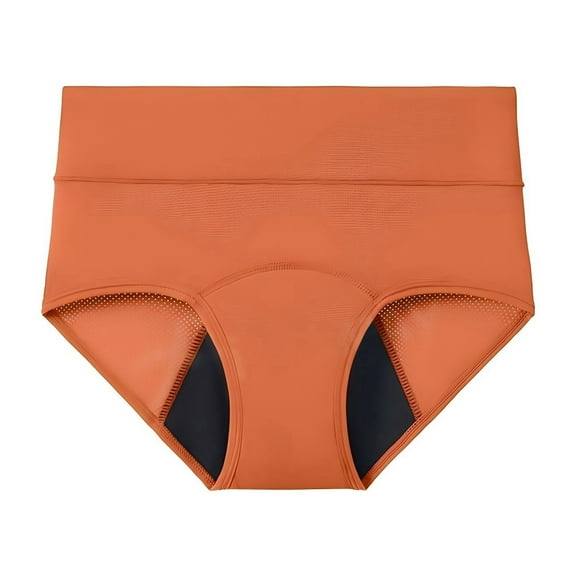 Daznico Womens Underwear - Women's Comfort Solid Color Leak Proof Menstrual Underwear - Panties for Women,Color:Orange,Size:XL