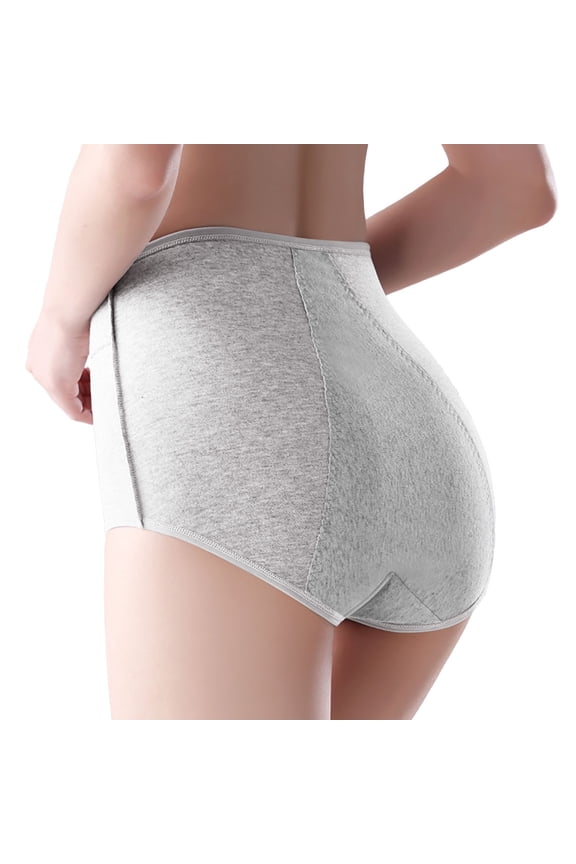 Womens Underwear - Women's Front and Back Leak Proof Menstrual Sanitary Pants Pure Crotch High Waist Pants Plus Size Underwear - Panties for Women,Color:Light Gray,Size:L