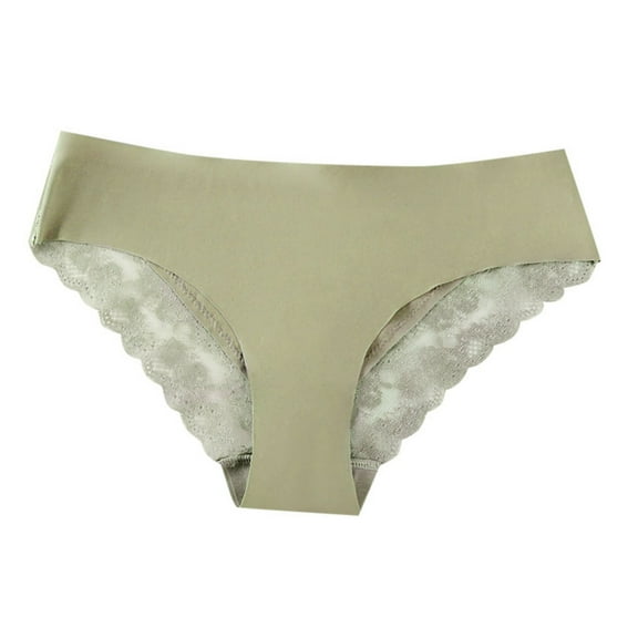 Daznico Womens Underwear - Women's Lace Edge Seamless Comfortable Breathable Triangle Panties - Panties for Women,Color:Green,Size:M