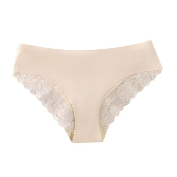 Daznico Womens Underwear - Women's Lace Edge Seamless Comfortable Breathable Triangle Panties - Panties for Women,Color:White,Size:L