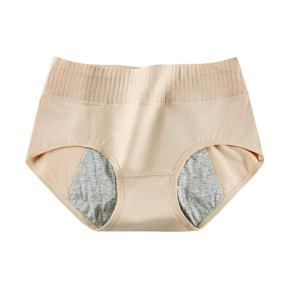 Daznico Womens Underwear - Women's Menstrual Panties 4 Layer Leakproof Menstrual Panties Light Flow for Girls Teens - Panties for Women,Color:Beige,Size:XL
