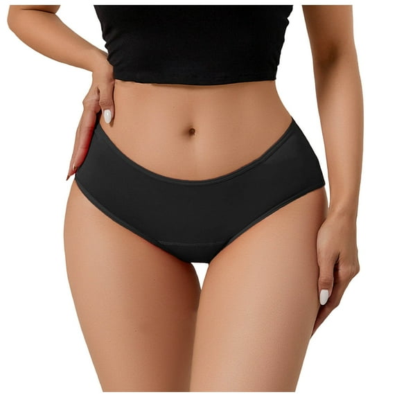 Daznico Womens Underwear - Women's Menstrual Panties 4 Layer Leakproof Menstrual Panties Light Flow for Girls Teens - Panties for Women,Color:Black,Size:XL