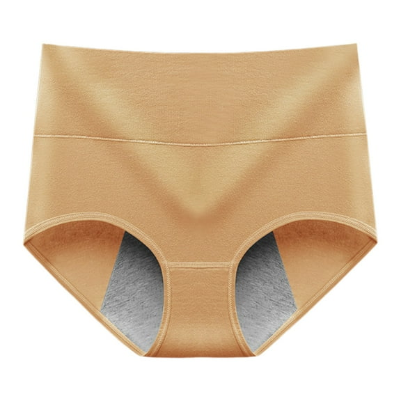Daznico Womens Underwear - Women's Menstrual Panties 4 Layer Leakproof Menstrual Panties Light Flow for Girls Teens - Panties for Women,Color:Gold,Size:XL
