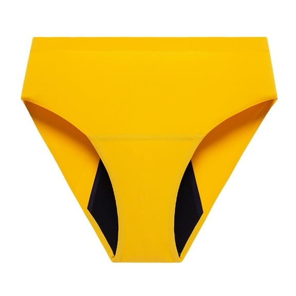 Daznico Womens Underwear - Women's Menstrual Panties 4 Layer Leakproof Menstrual Panties Light Flow for Girls Teens - Panties for Women,Color:Yellow,Size:XS