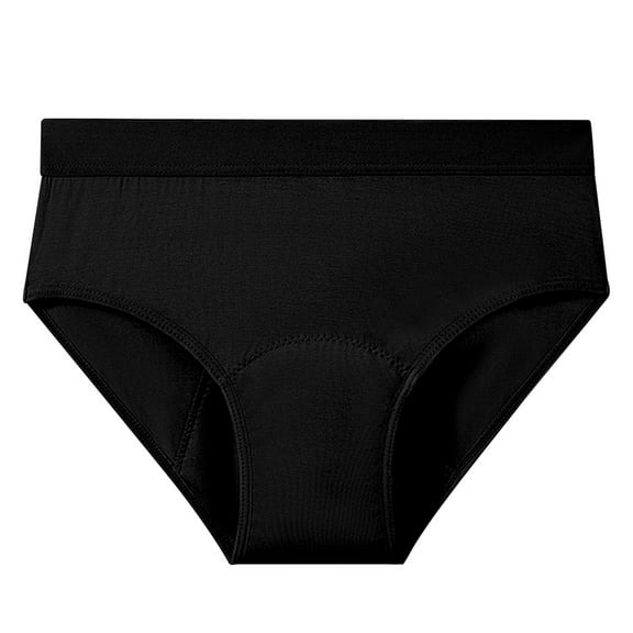 Daznico Womens Underwear - Women's Plus Size Solid Color Multilayer Absorbent Underwear Breathable Leakproof Menstrual Panties - Panties for Women,Color:Black,Size:5XL
