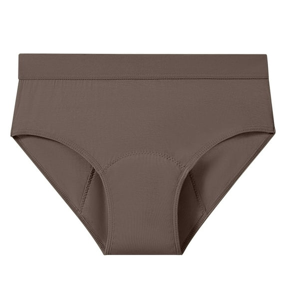 Daznico Womens Underwear - Women's Plus Size Solid Color Multilayer Absorbent Underwear Breathable Leakproof Menstrual Panties - Panties for Women,Color:Coffee,Size:S