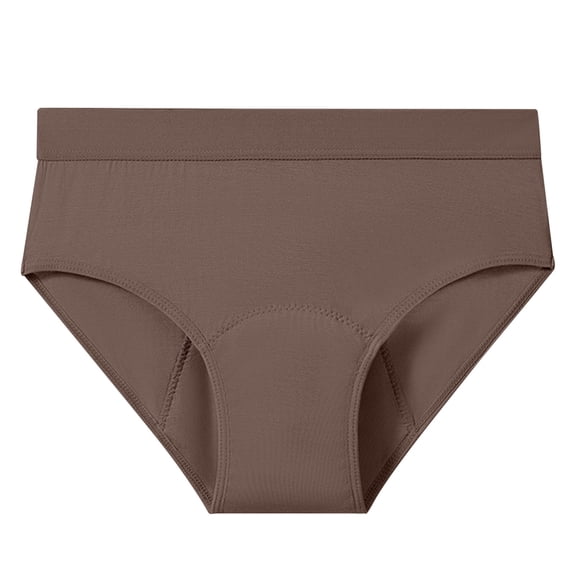 Daznico Womens Underwear - Women's Plus Size Solid Color Multilayer Absorbent Underwear Breathable Leakproof Menstrual Panties - Panties for Women,Color:Khaki,Size:M