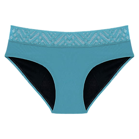 Daznico Womens Underwear - Women's Solid Color Lace Menstrual Underwear with Four Layer Leak and Absorption No Pad Needed - Panties for Women,Color:Green,Size:3XL