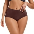 thumbnail image 1 of Daznico Womens Underwear - Womens Underwear High Waist Full Coverage Briefs Soft Breathable Postpartum Panties Stretch Underpants - Panties for Women,Color:Brown,Size:4XL, 1 of 3