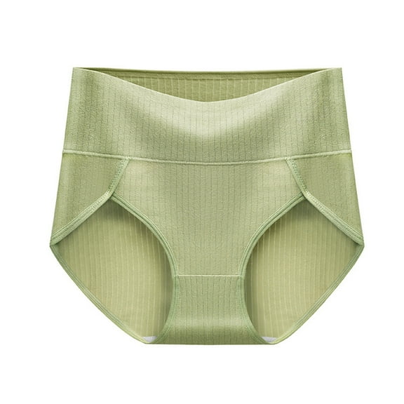 Daznico Womens Underwear - Womens Underwear Plus Size Cut High Waisted Briefs Comfortable Breathable Full Coverage Postpartum Panties - Panties for Women,Color:Green,Size:L