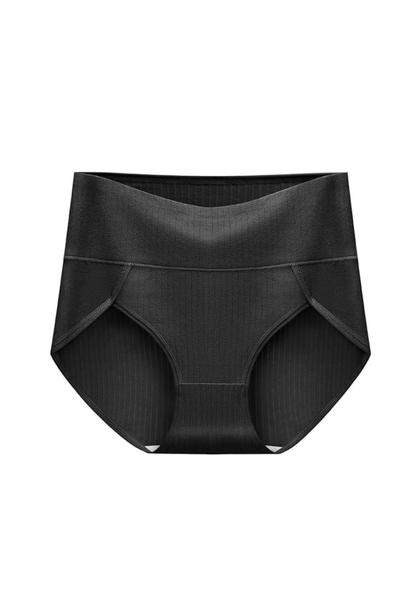 Womens Underwear - Womens Underwear Plus Size Cut High Waisted Briefs Comfortable Breathable Full Coverage Postpartum Panties - Panties for Women,Color:Black,Size:L